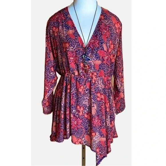 FREE PEOPLE Oversized Floral Mini Dress - Picture 14 of 16